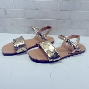 Girls Metallic Gold Braided Sandles, Cat & Jack, Size 4